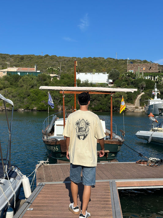 Camiseta Oversize color arena | Llaüt Line Urban | Estilo Náutico Mediterráneo