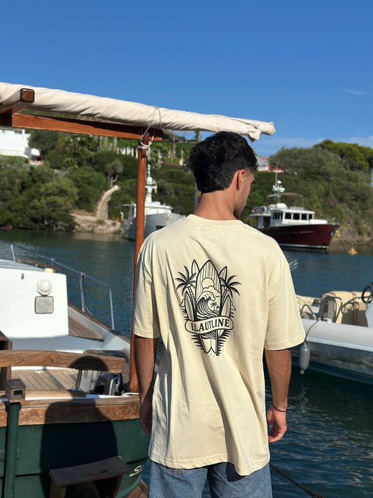 Camiseta Oversize color arena | Llaüt Line Urban | Estilo Náutico Mediterráneo