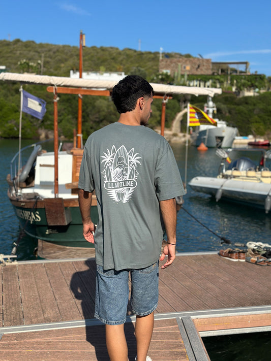 Camiseta Oversize color verde| Llaüt Line Urban | Estilo Náutico Mediterráneo