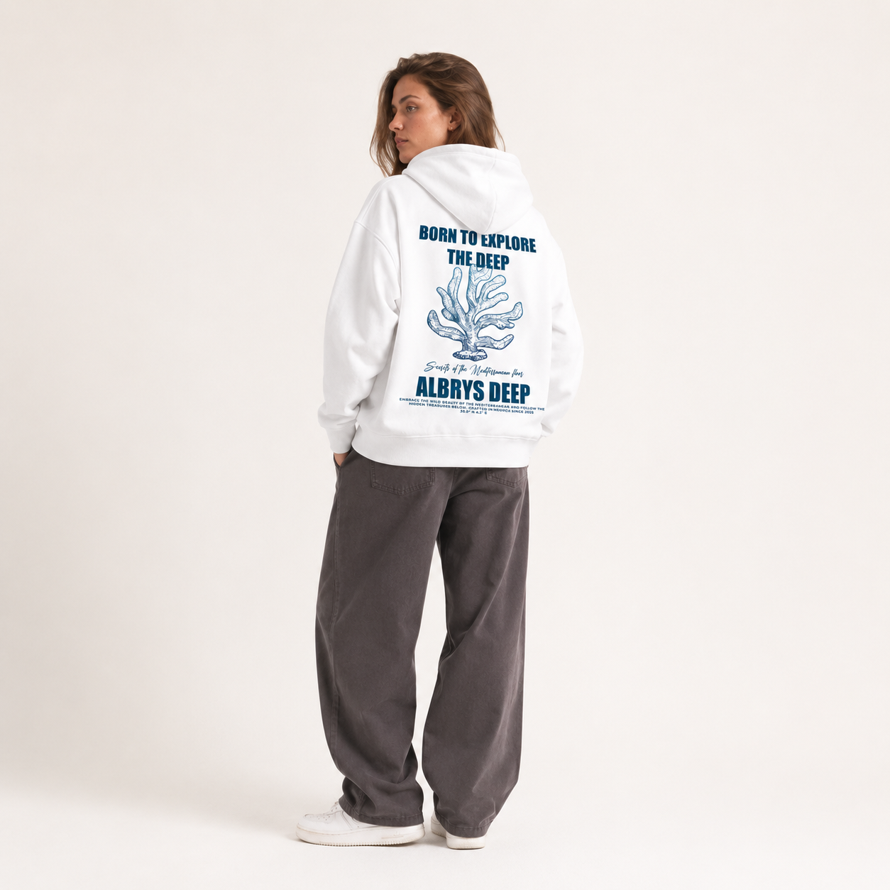 WHITE CORAL HOODIE