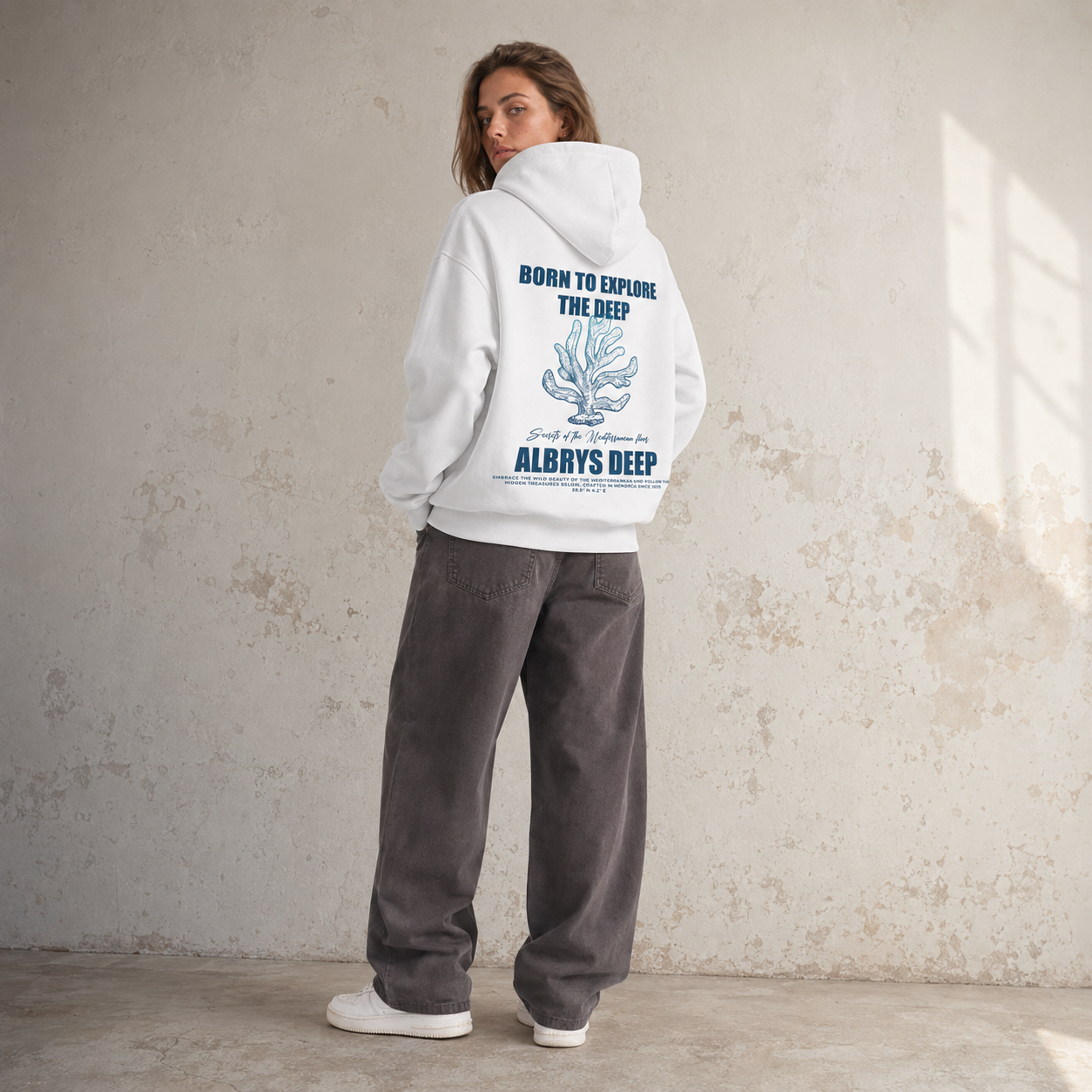 WHITE CORAL HOODIE