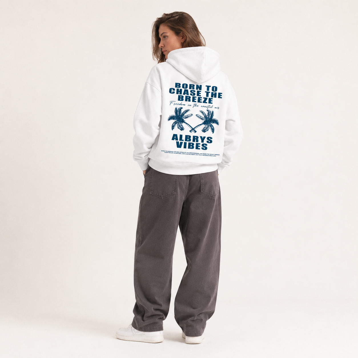 WHITE PALM TREES HOODIE