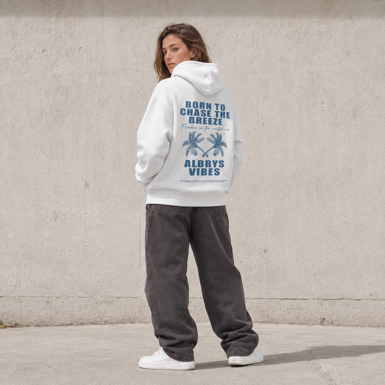 WHITE PALM TREES HOODIE