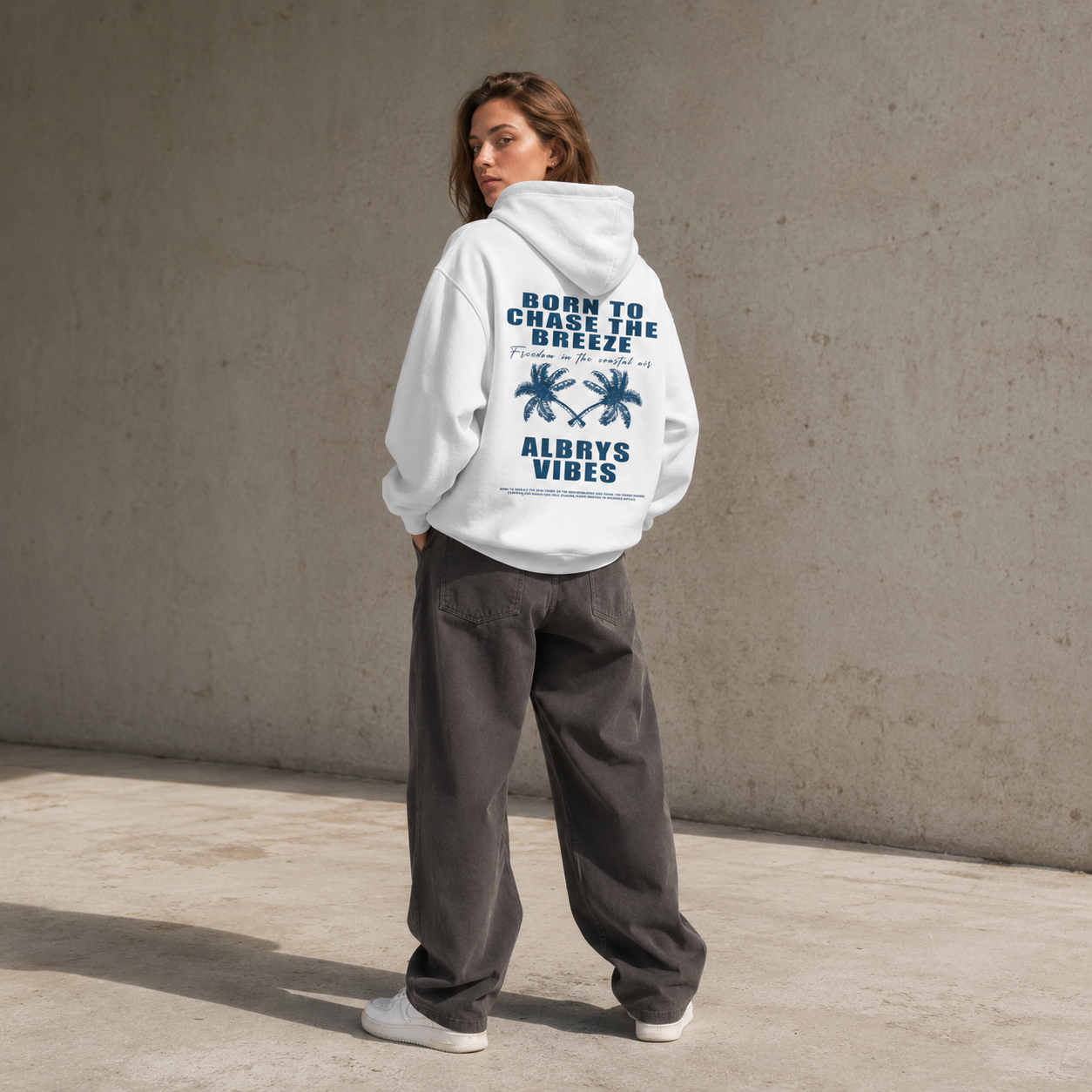 WHITE PALM TREES HOODIE