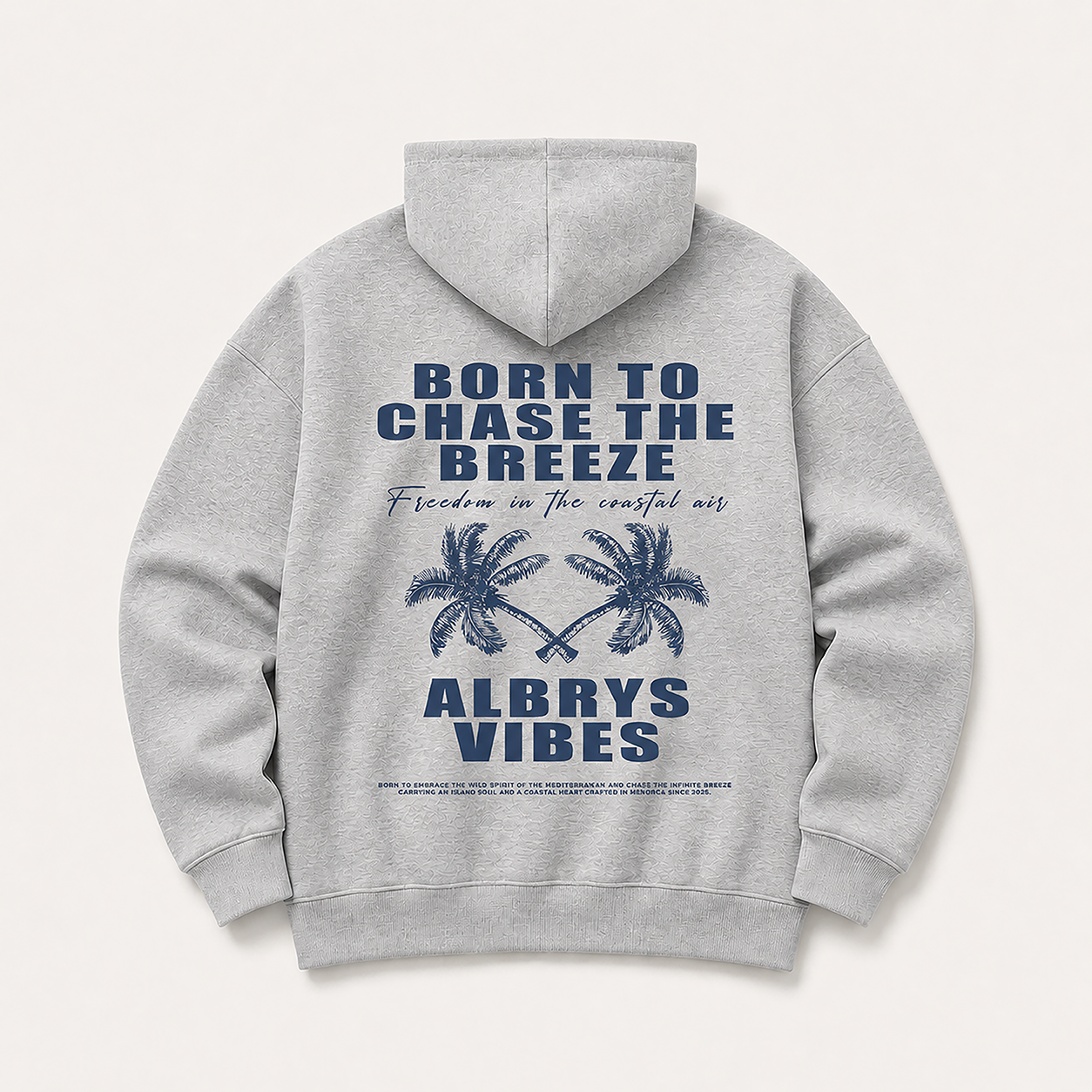 GREY PALM TREES HOODIE