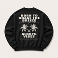 Sudadera crewneck BLACK PALM TREES de Albrys Brand en color negro con diseño Palm Trees con palmeras, imagen 1.