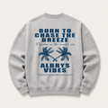 Sudadera crewneck GREY PALM TREES de Albrys Brand en color gris con diseño Palm Trees con palmeras, imagen 1.