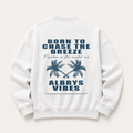 Sudadera crewneck WHITE PALM TREES de Albrys Brand en color blanco con diseño Palm Trees con palmeras, imagen 1.