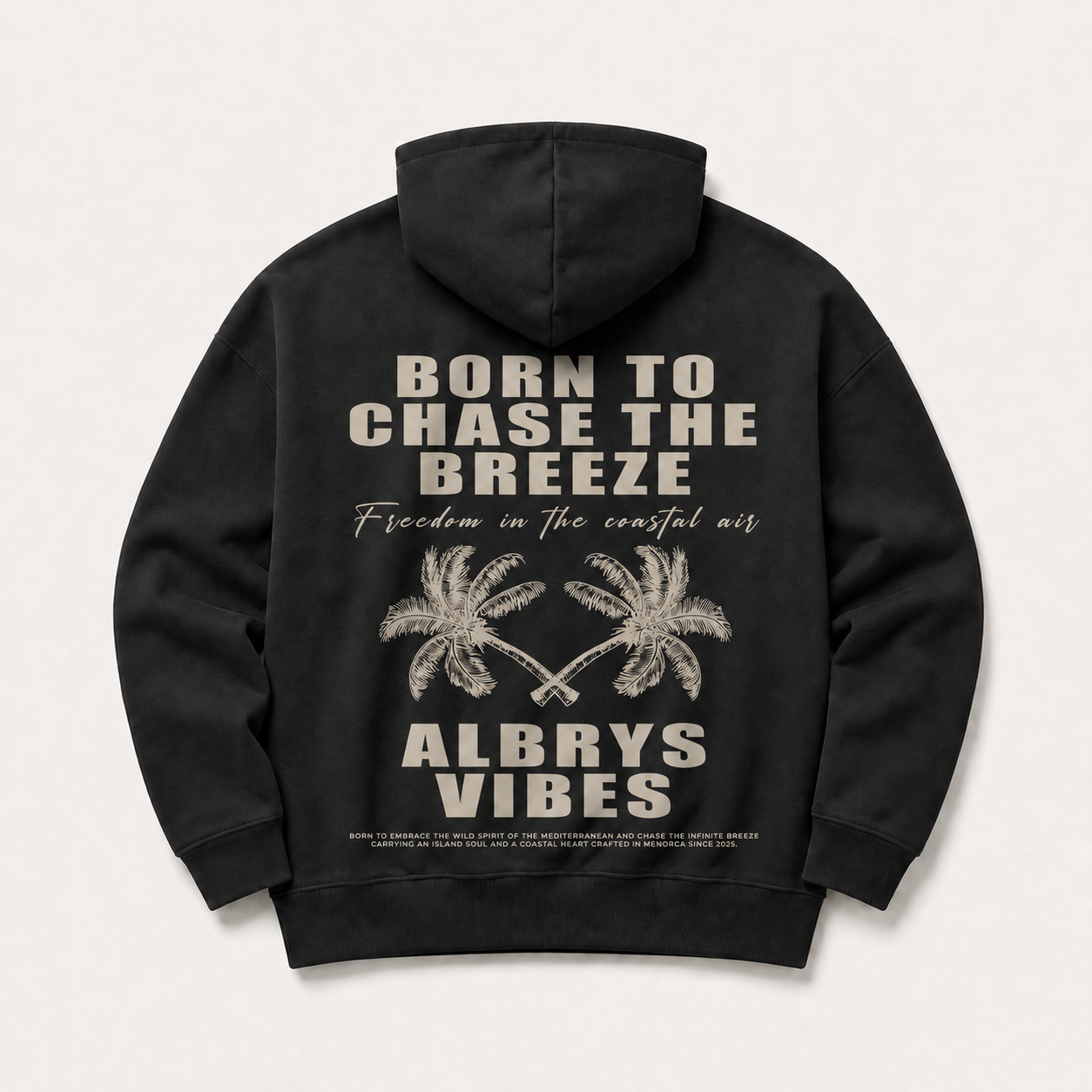 BLACK PALM TREES HOODIE