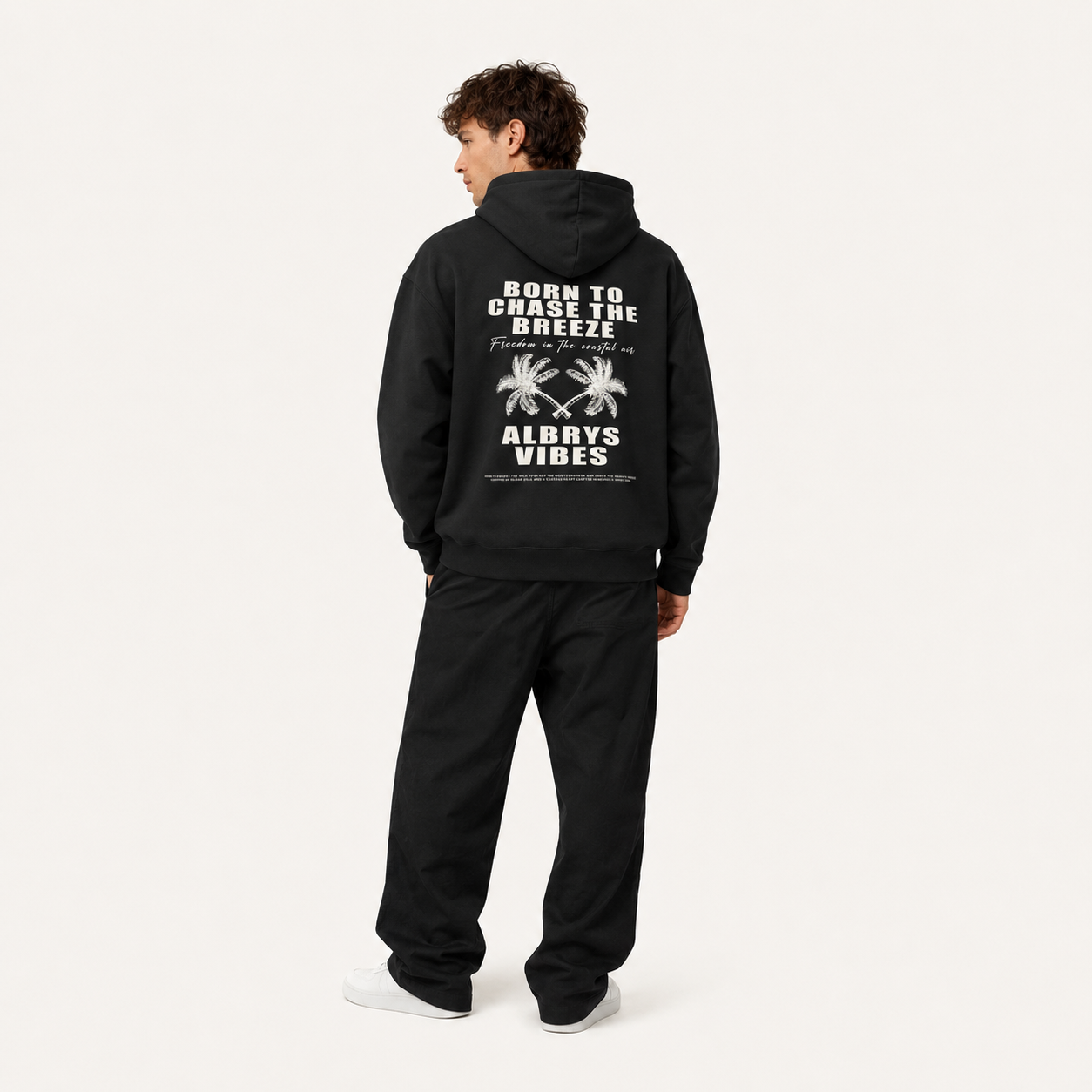 BLACK PALM TREES HOODIE
