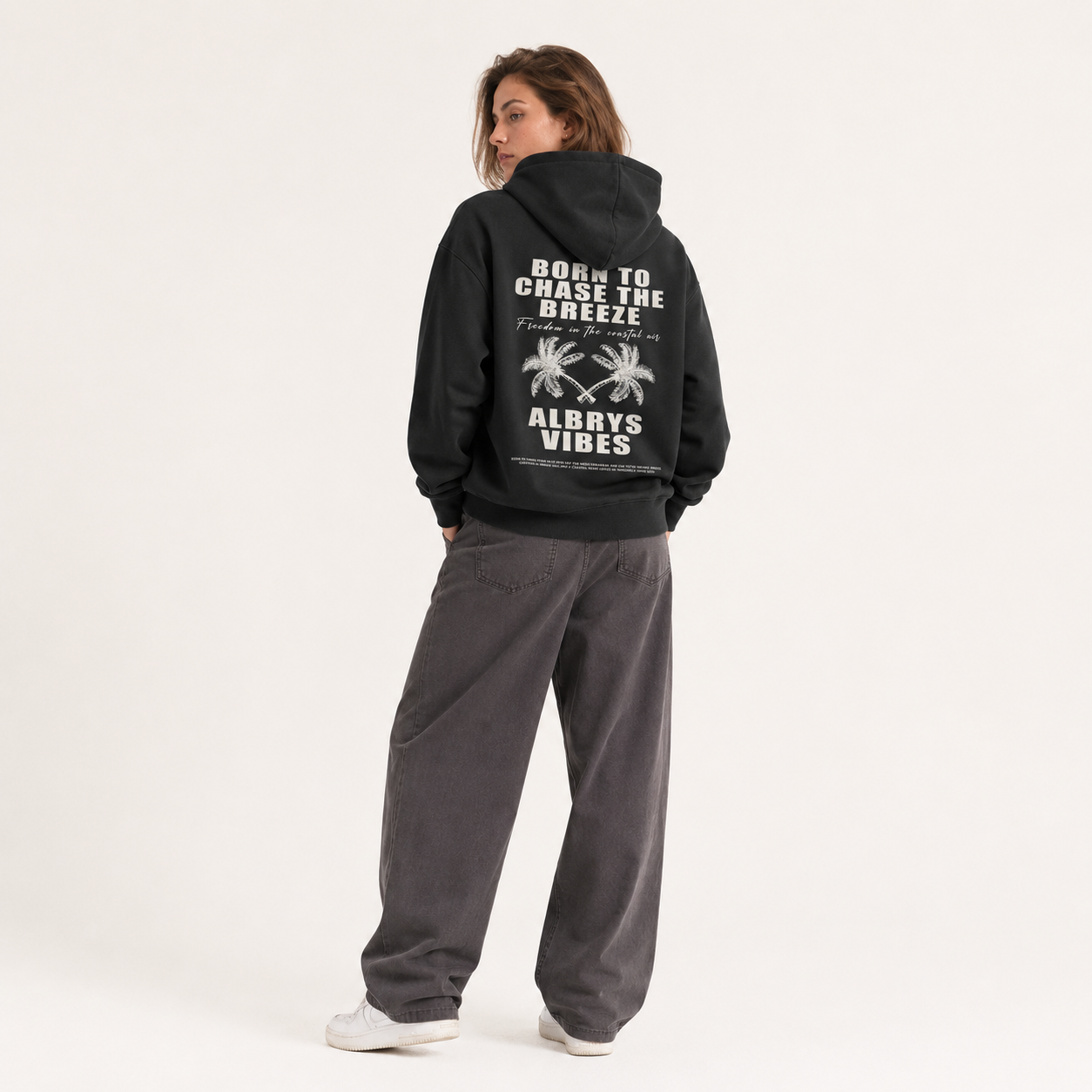 BLACK PALM TREES HOODIE