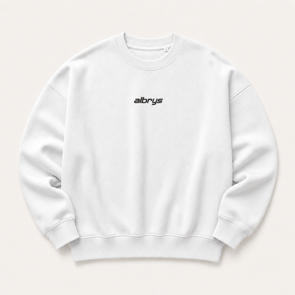 Sudadera crewneck WHITE PALM TREES de Albrys Brand en color blanco con diseño Palm Trees con palmeras, imagen 3.