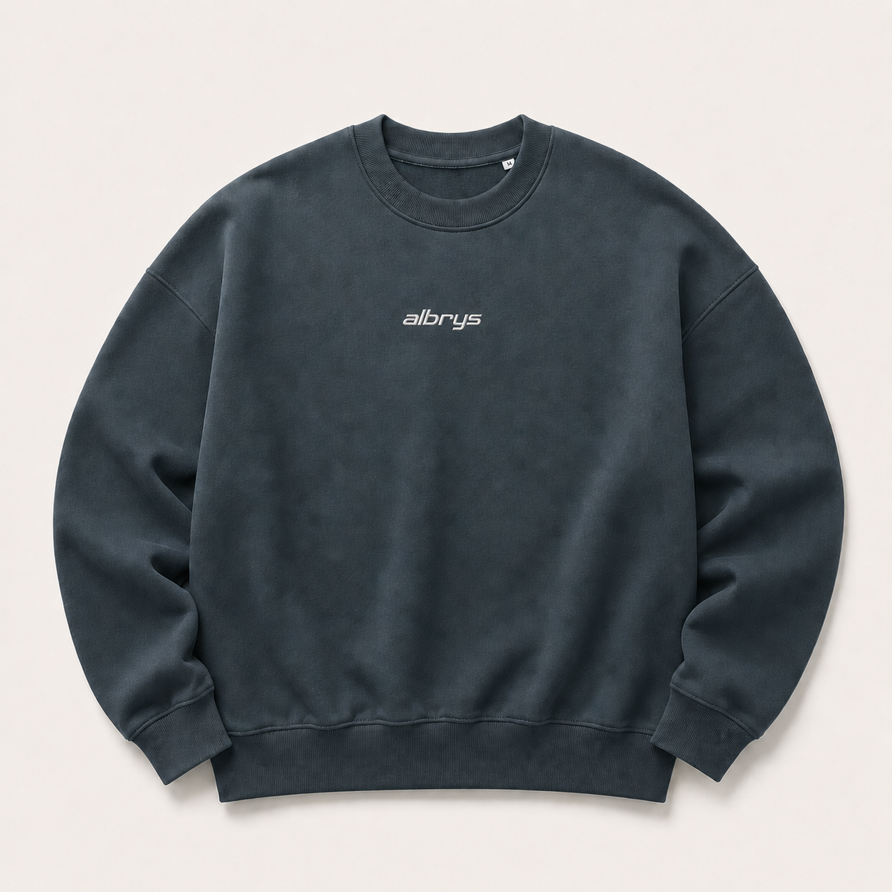 Vista trasera de sudadera crewneck AMALFIL Mediterranean Sun de Albrys Brand en color oscuro.