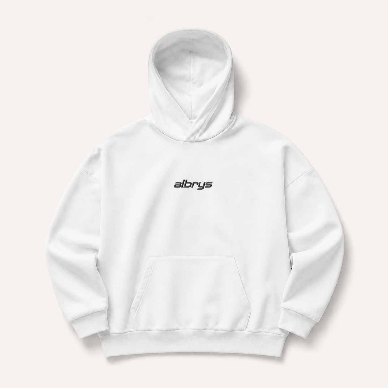 Hoodie Albrys Brand blanco diseño Chest Logo imagen 3