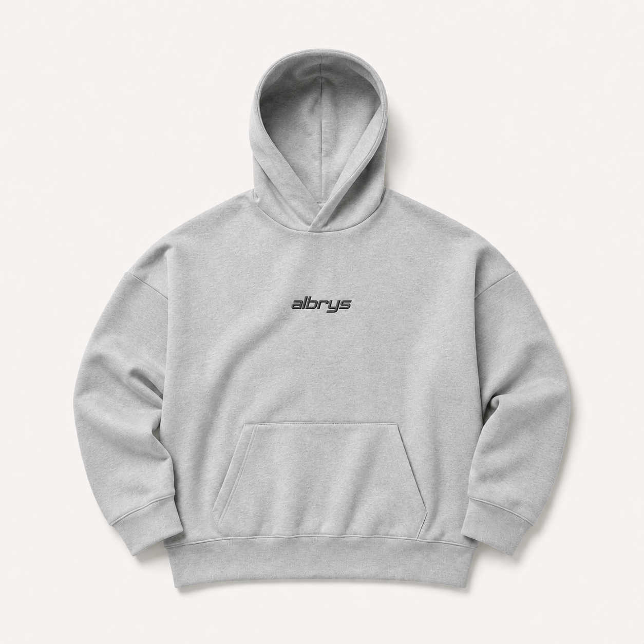 Hoodie Albrys Brand gris diseño Chest Logo imagen 4