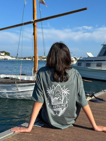 Camiseta Oversize color verde| Llaüt Line Urban | Estilo Náutico Mediterráneo